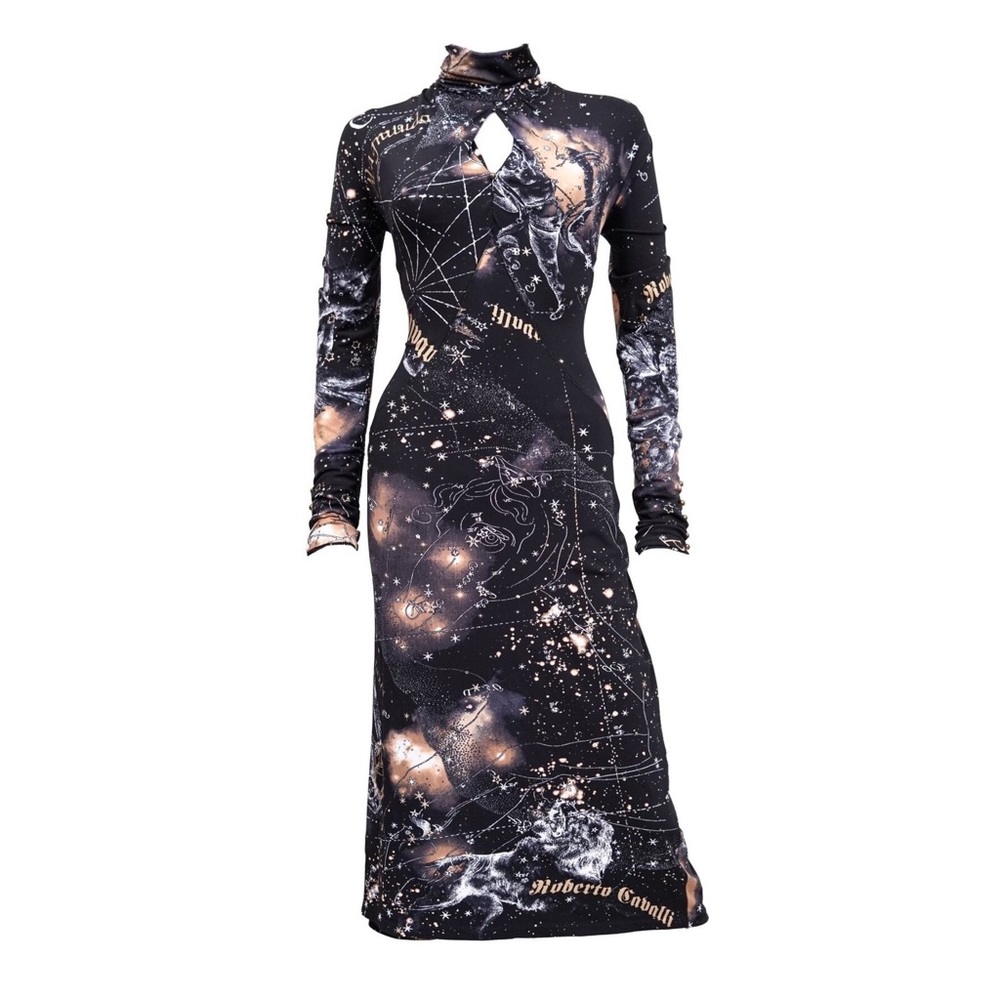 Roberto Cavalli constellation print, midi dress
